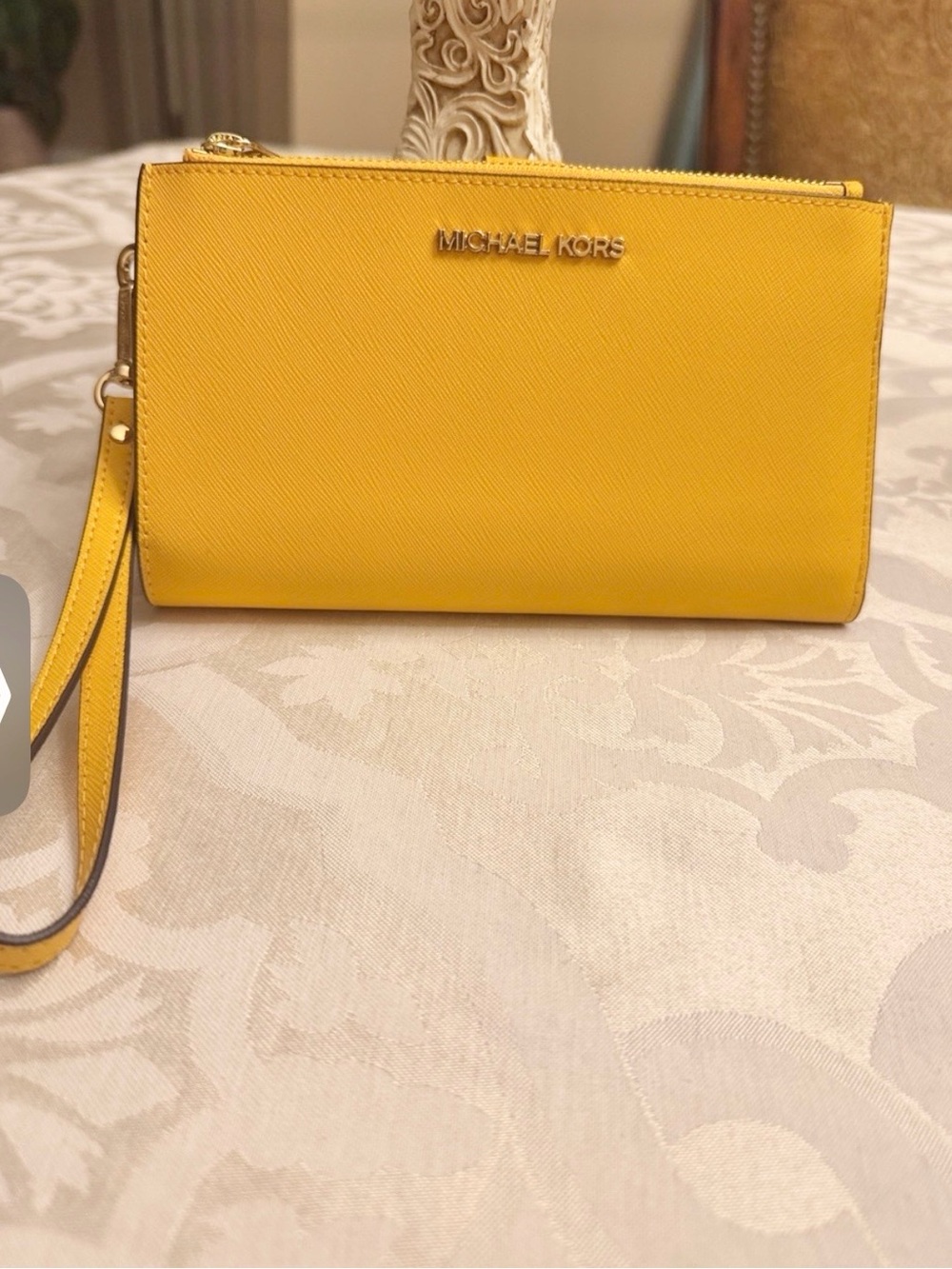 NWOT Michael Kors Yellow Saffiano Leather Long Wallet/ Wristlet
